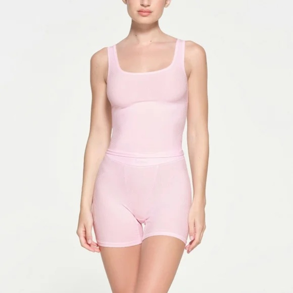 SKIMS soft lounge tank in cherry blossom